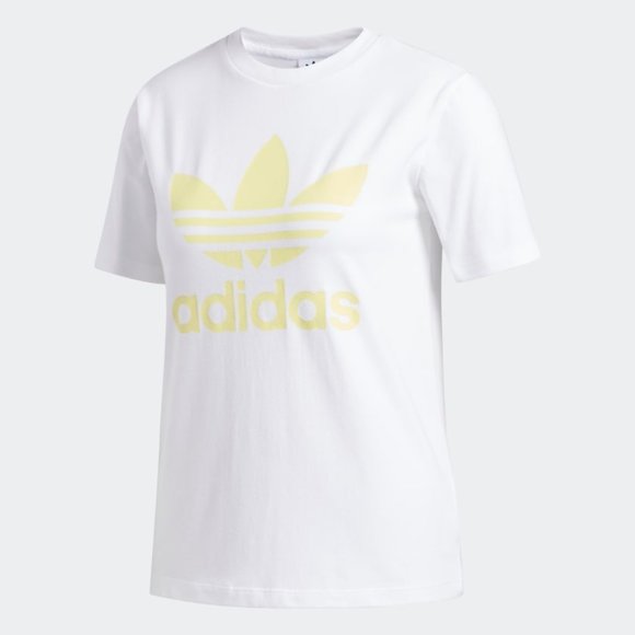 adidas Women's Trefoil Tee - Ice Yellow - Picture 7 of 8